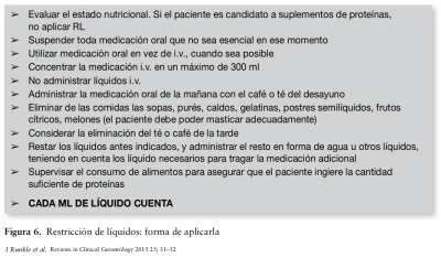 Recomendaciones para aplicar la restricción de liquidos